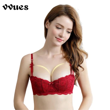 

VVUES Sexy Lace Bralette Push Up Romantic Bra Set Lace Embroidery Sexy Bra Set For Women Ladies lingerie Underwear Seamless Bras