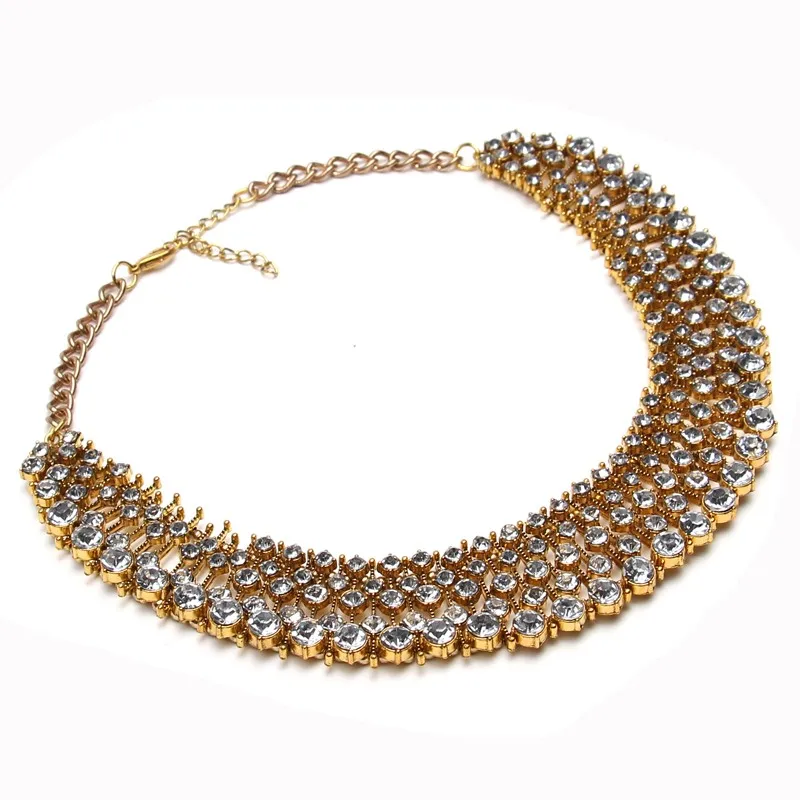 Unique numerous Kate same style crystal necklace with kinds of chain statement necklace za chokers necklace for women dress