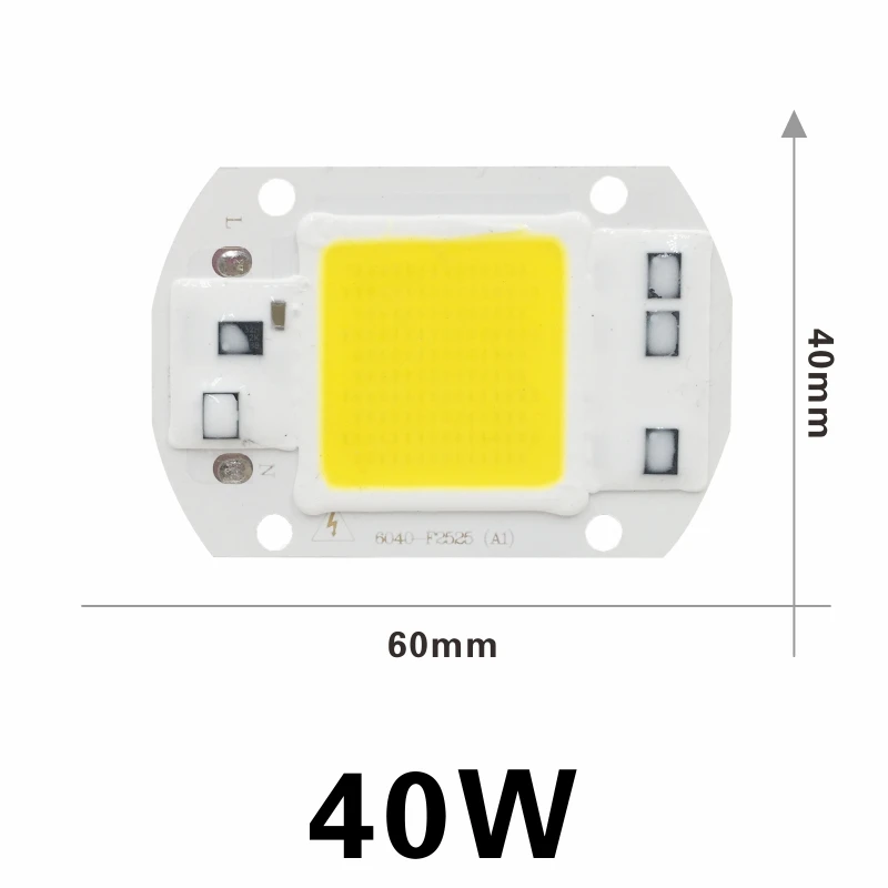 COB светодиодный чип 110 В 220 в высокой мощности 10 Вт 20 Вт 30 Вт 40 Вт 50 Вт 70 Вт 100 Вт 120 Вт вход Smart IC без драйвера светодиодный светильник прожектора точечный светильник - Испускаемый цвет: 40W short chip