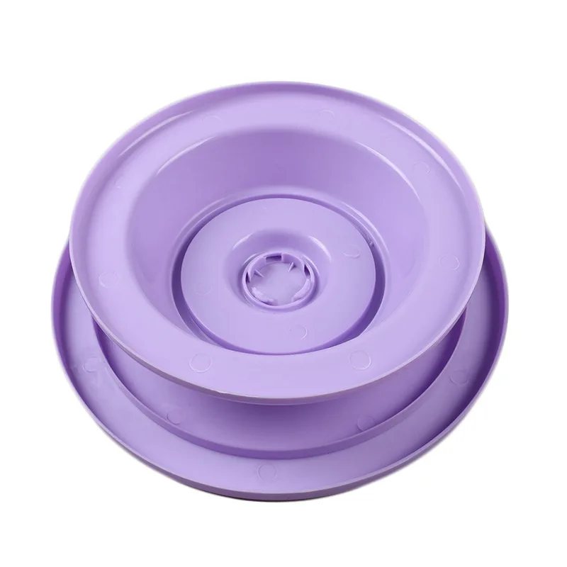 Пластиковый поворотный стол для торта, вращающийся Противоскользящий виниловый стол для украшения торта, вращающийся стол для торта, круглая подставка для торта, кухонные инструменты для выпечки - Цвет: Фиолетовый