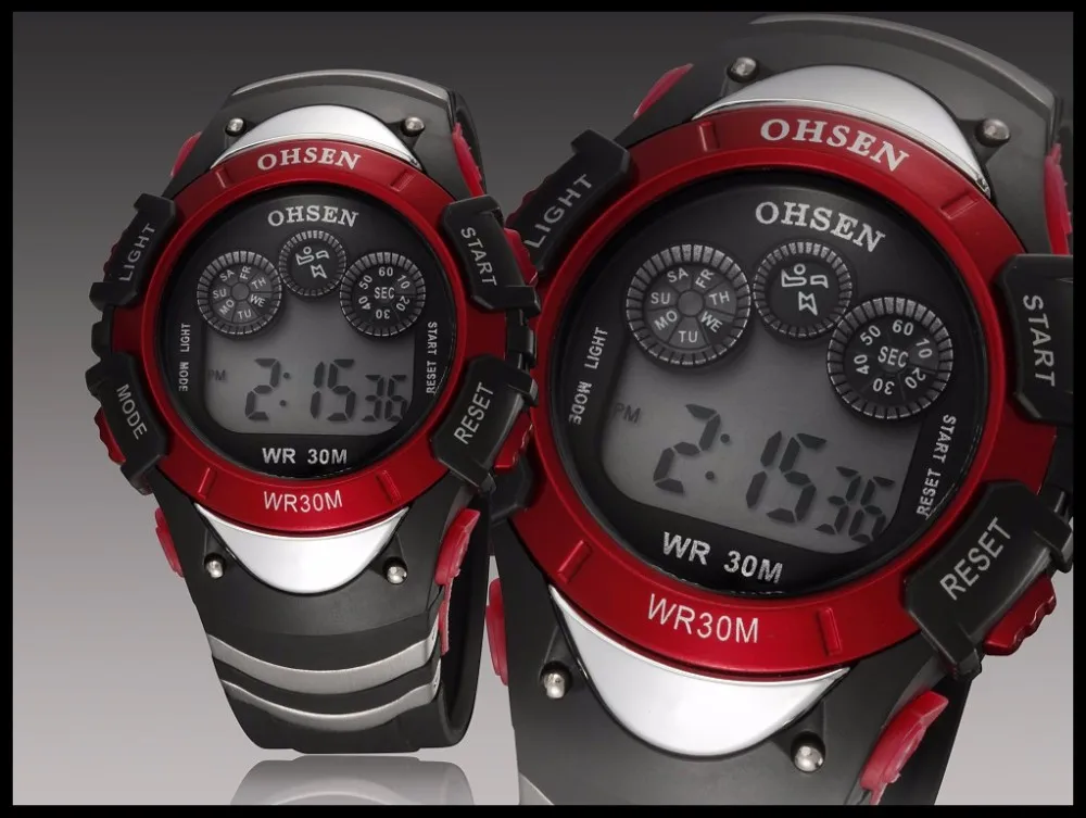 New Fashion Ohsen 0815 Quartz Kids Watches Boys Girl Xmas Gift Alarm Clock Sport Digital Watch LED Colorful Backlight Relojes (14)