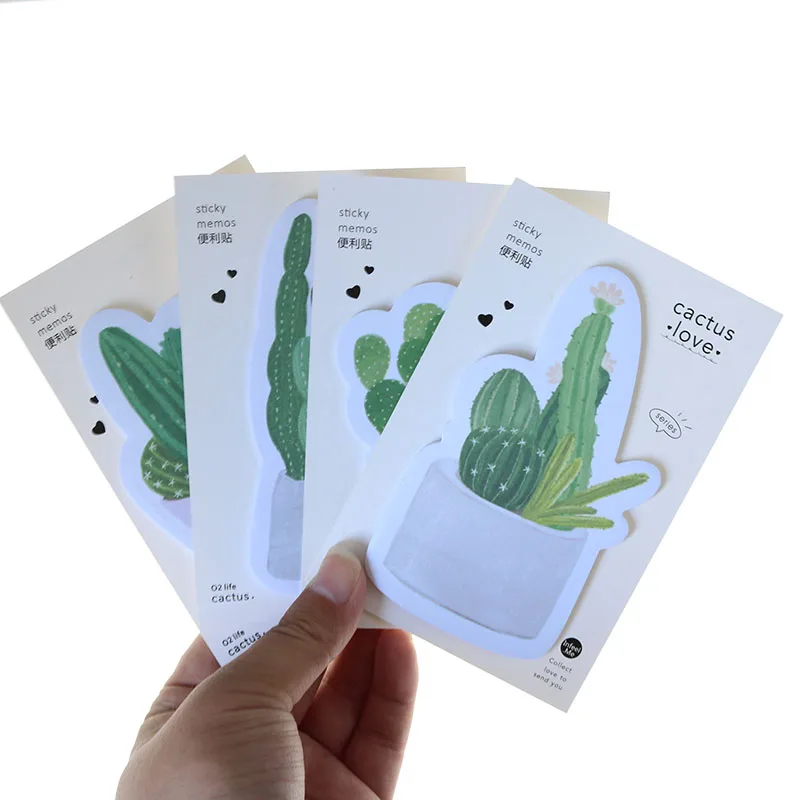 

Children Stationery Fresh Cactus Convenient Sticker Small Fresh Creative Message Note N Times Stickers Office Supplies 2pc