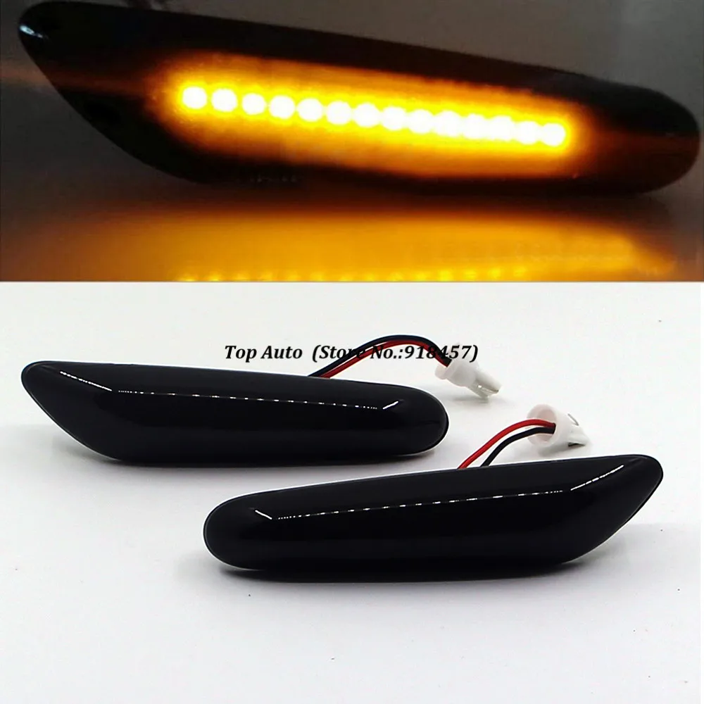 2 шт. Дым LED КРЫЛО боковой маркер указатели поворота для BMW E46 E90 E91 E92 E60 E61 E82 E88 E83 X3 E84