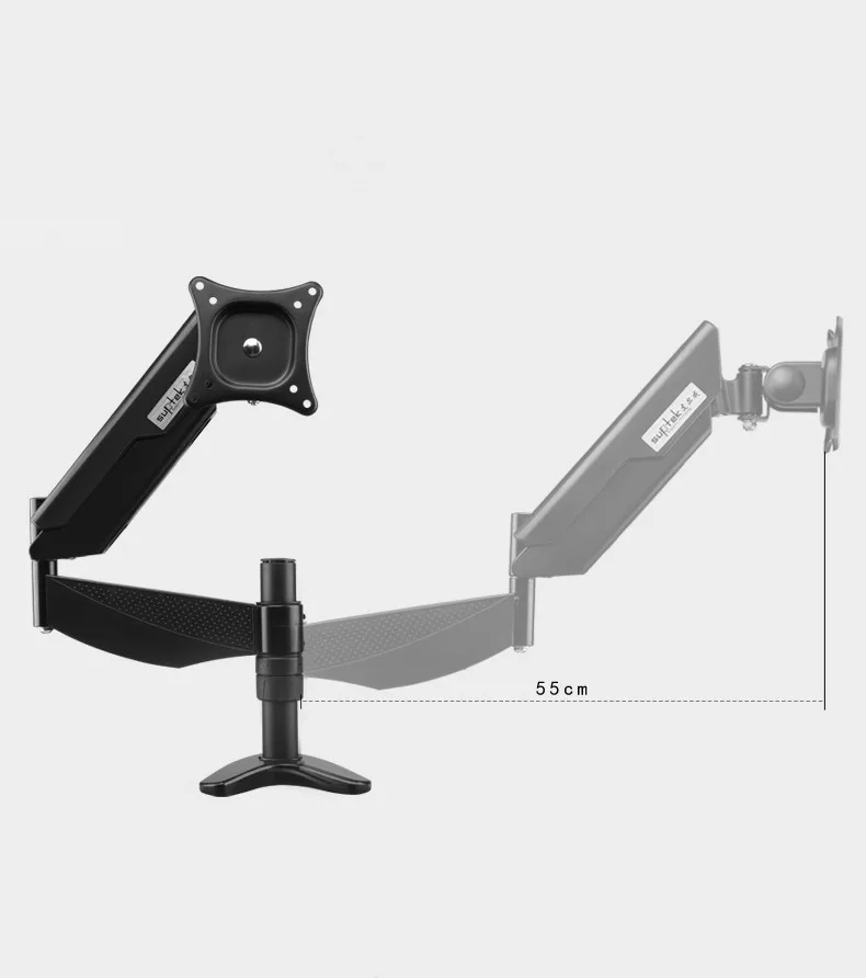 10-27 "полный поворот настольный монитор держатель газовая пружина Кронштейн для телевизора Бесплатная подъемный кронштейн загрузка 5-13kgs
