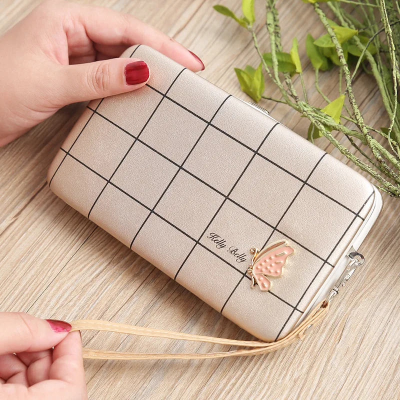 

LKX Fashion Women Long Large Capacity Wallets Mobile Phone Woman Purses Female Lady Clutch Pocket Butterfly Student Card Holder