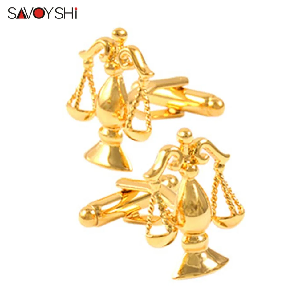 

SAVOYSHI Shirt Cufflinks for Mens High Quality Novelty Retro Balance scales Cuff links Fashion Brand Jewelry Free Custom Name