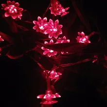 YIYANG лотоса Цветочный светодиодное украшение для праздника гирлянды 3 м 30 светодиодный для свадьбы праздников Рождественский освещение Lotos Luces; большие размеры