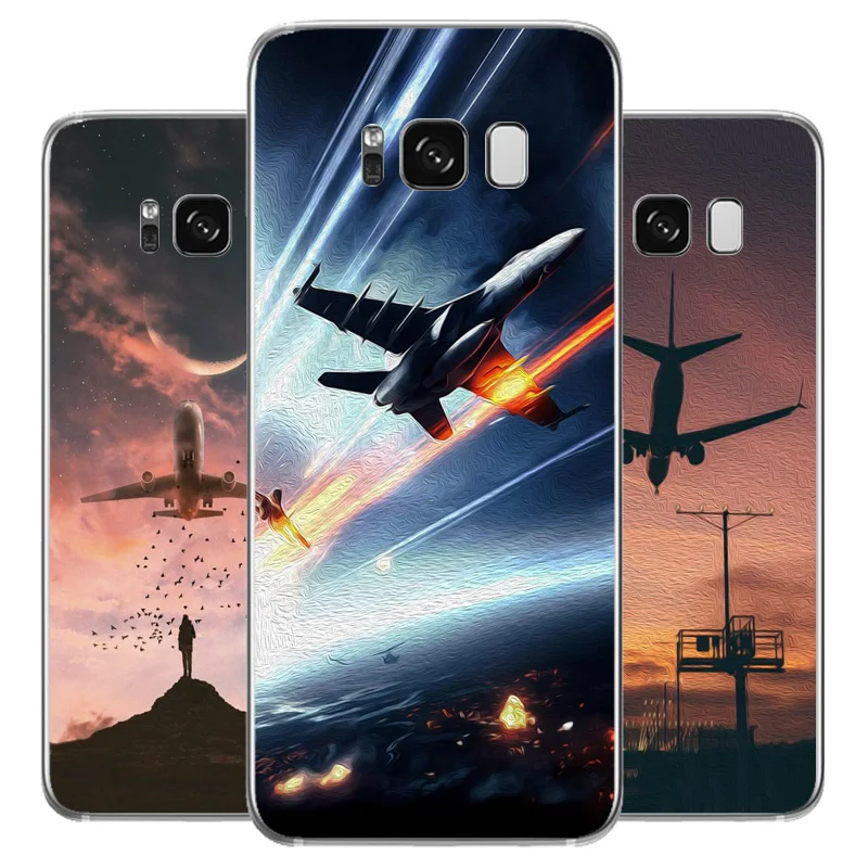 N243 Airplane Fly Travel Soft TPU Silicone Cover For Samsung Galaxy S5 S6 S7 S8 S9 S10 5G S10E Lite Edge Plus Case |