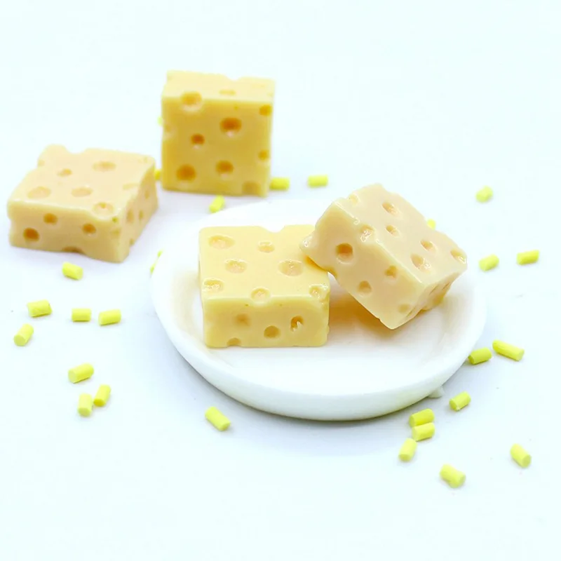 

10pcs Dollhouse Miniature Cheese Slices * Doll Mini Food Tiny Yellow Cheese
