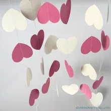 4 metros de puntos y corazón Bandera de papel fiesta guirnalda de campana decoración Banner banderines para evento boda cumpleaños