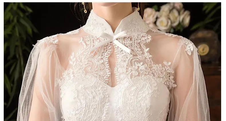 vintage wedding dresses 2022 New High Neck Three Quarter Sleeve Wedding Dress Sexy Illusion Lace Applique Plus Size Vintage Bridal Gown Robe De Mariee L reception dress for bride