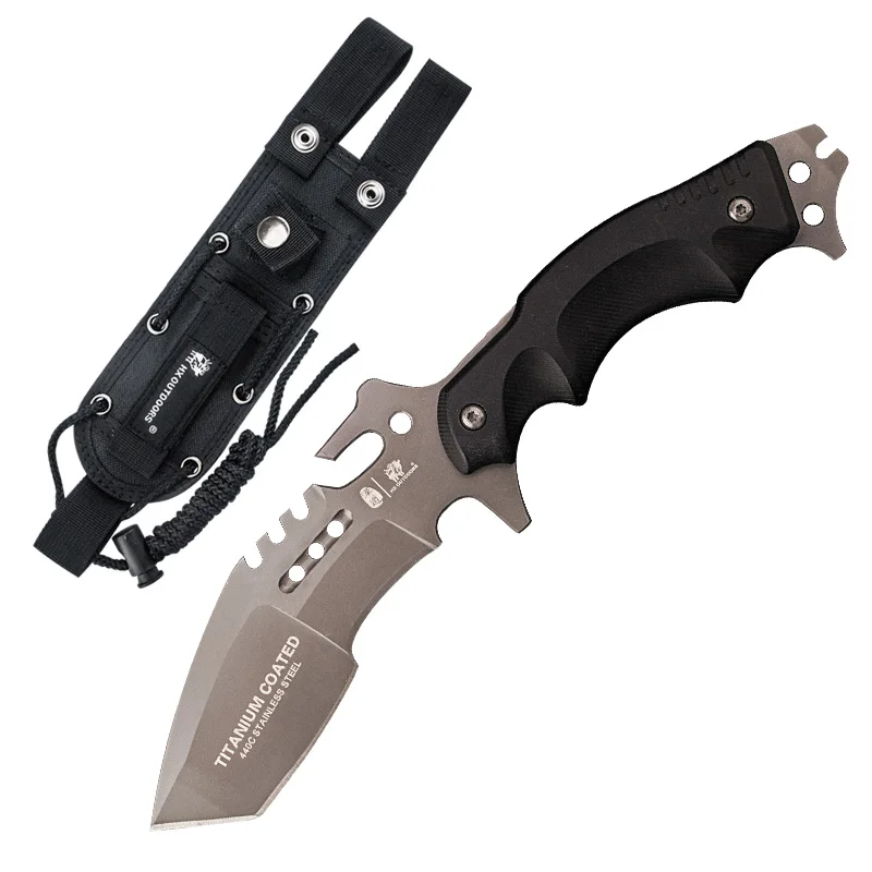 

HX OUTDOORS Hunting Knives 440C Steel G10 Handle, Survival Tactical Harvesting knife, Gravity straight knives jungle Tool