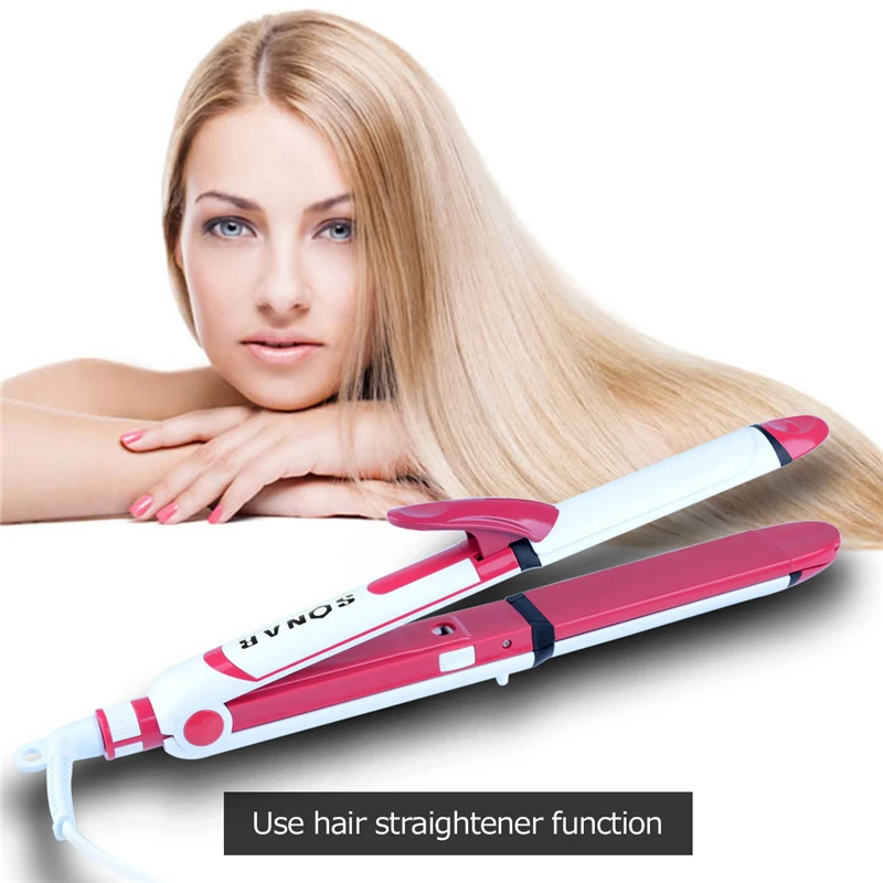 

3-in-1 multifunctional Tourmaline ceramic hair straightener splint and Irons Curler Plate ,220V-240V Hair style tools HS45 47 Z