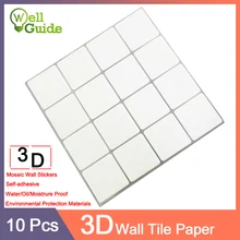 10PCS Wall paper 3D Marble Mosaic Brick Self-Adhesive PU Wall Stickers Waterproof DIY Kitchen Bathroom Home Wall Decal Sticker 10PCS Wall paper 3D Marble Mosaic Brick Self-Adhesive PU Wall Stickers Waterproof DIY Kitchen Bathroom Home Wall Decal Sticker