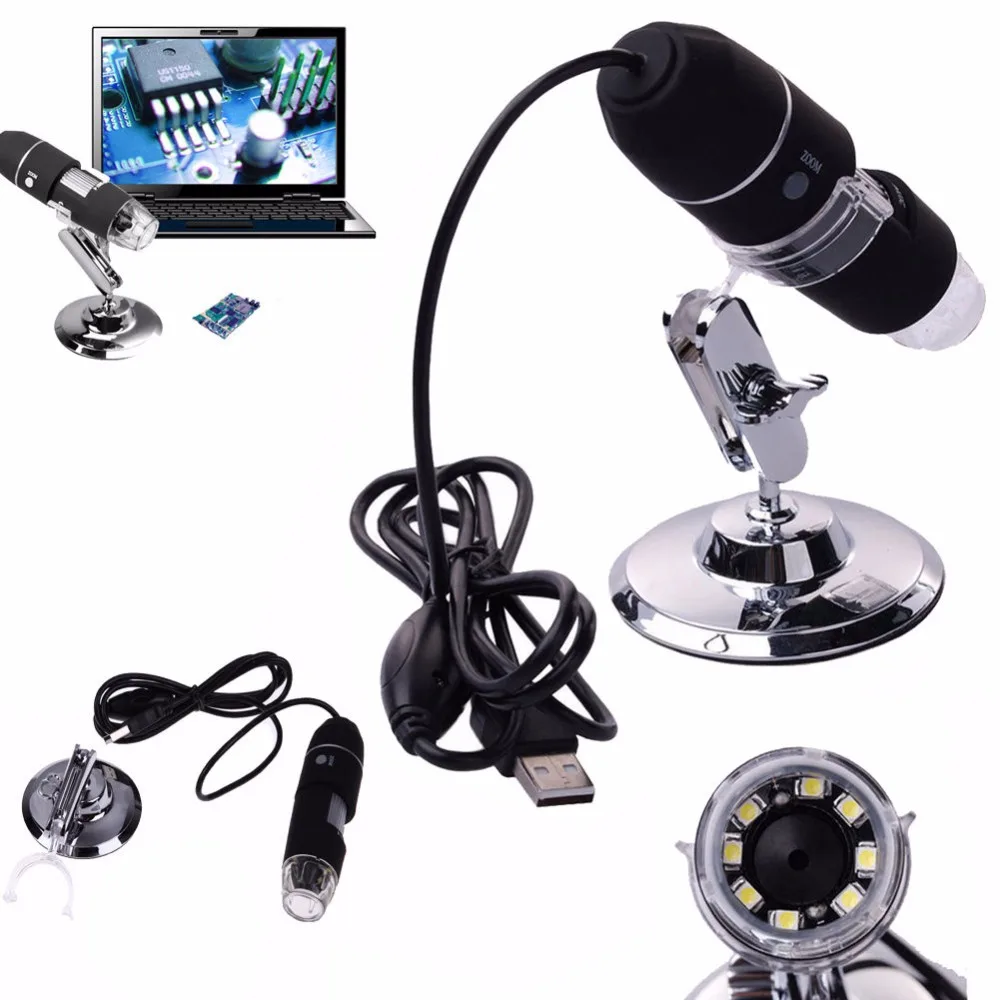 1000x цифровой USB микроскоп для компьютера, мини-камера, система ноутбука, 8 светодиодный штатив для камеры, электронный микроскоп с Драйвером