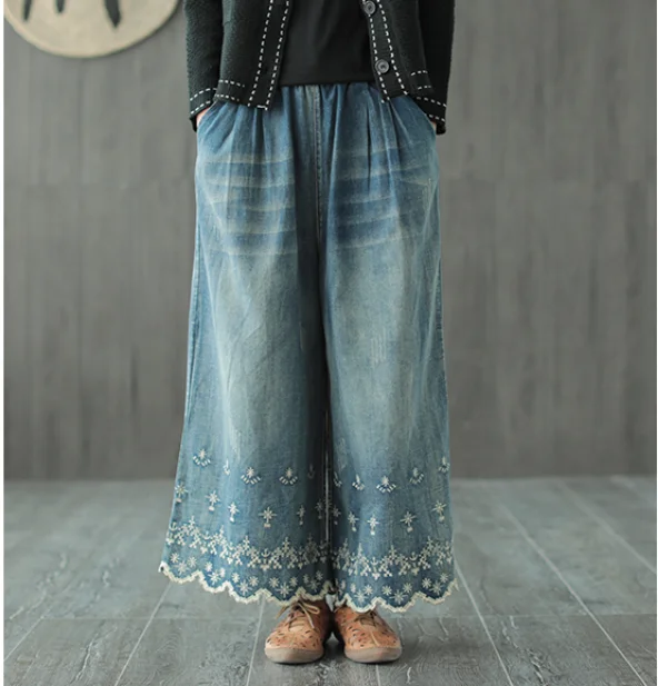Autumn Winter Jeans Women Loose Retro Denim Trousers New