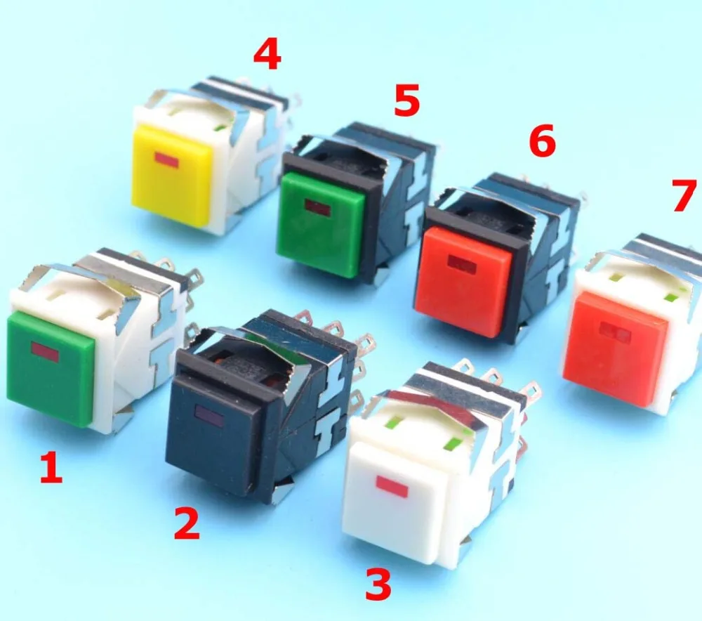 

2PCS spring return momentary push button switch with lamp