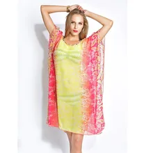 Весеннее парео пляжное покрытие Ups женское парео пляжная туника платье женское полиэфирное кафтан пляжные солнцезащитные покрытия купальник с растительным узором