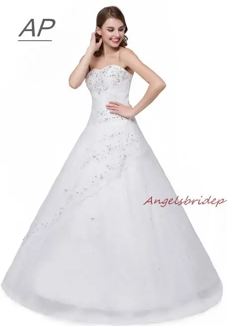 ANGELSBRIDEP Vestidos De Quinceanera платья для женщин Сексуальная Милая Вышивка Формальные дебютантка 15 вечеринок - Цвет: Белый