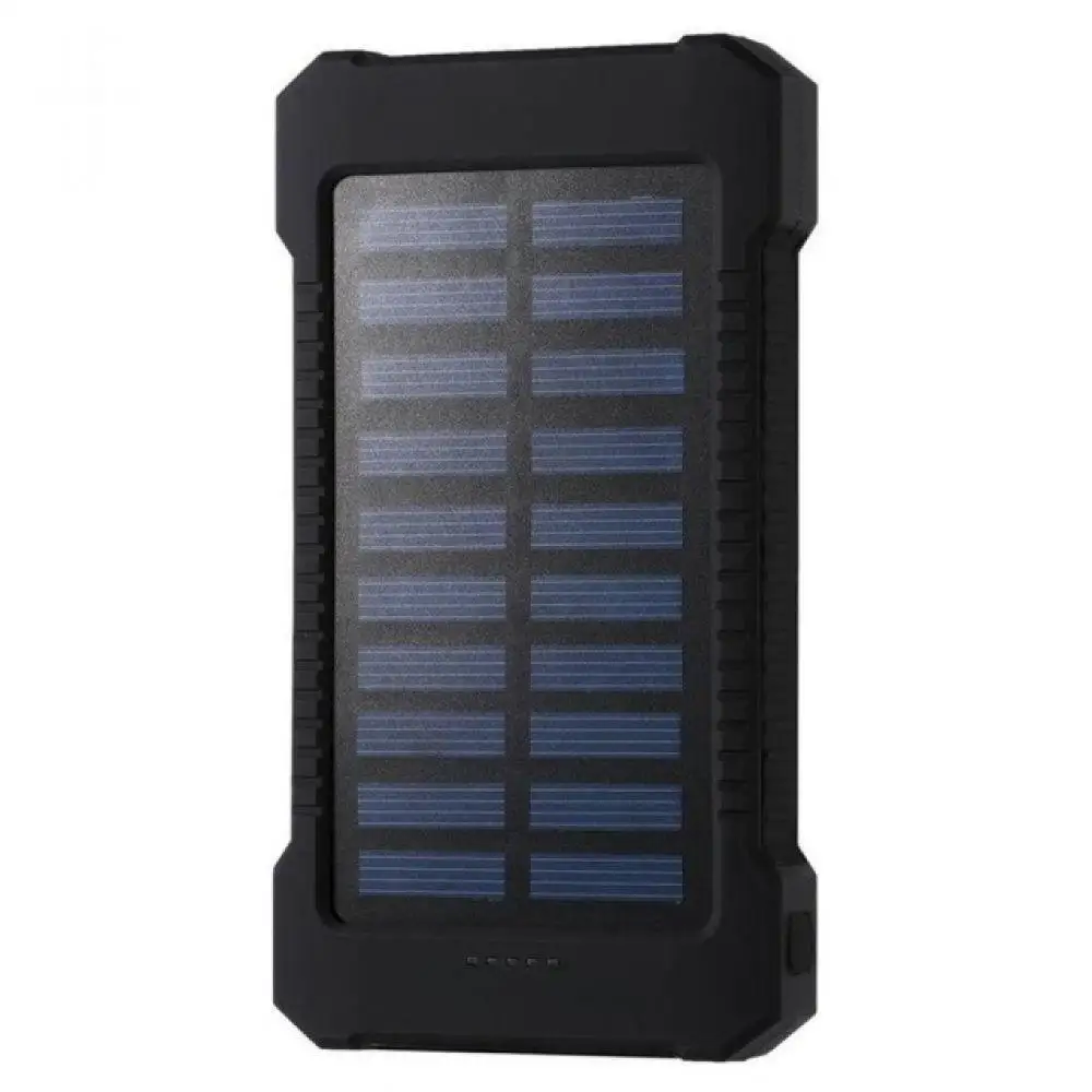 Портативный солнечный внешний аккумулятор 30000 мАч водонепроницаемый внешний аккумулятор резервный внешний аккумулятор 30000 мАч Зарядное устройство для телефона светодиодный Pover Bank - Цвет: black