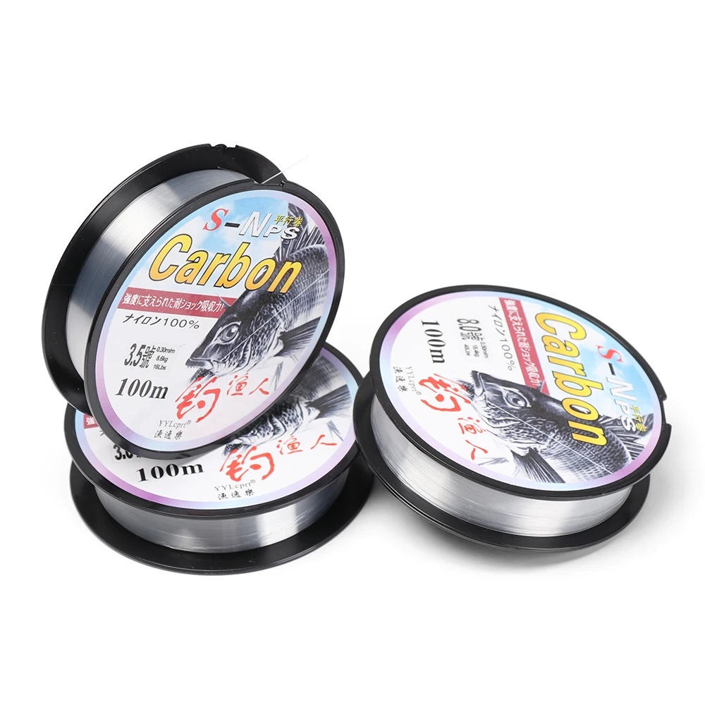 100M Nylon Fishing Line Monofilament Japanese Material for Saltwater Carp Fishing Fluorocarbon Fly Line Fish Accessories