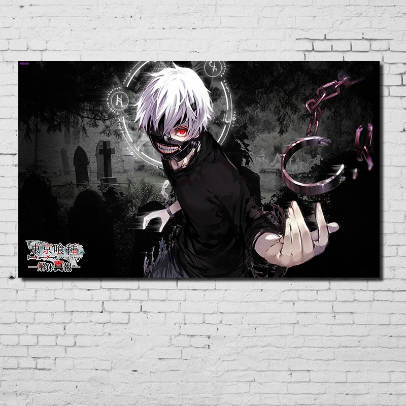 Уютный момент аниме Токийский вурдалак плакат Kaneki Touka белая крафт-бумага Tokio вурдалак Принт плакат Настенный декор Куадрос decoracion QT519