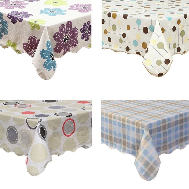 Waterproof & Oilproof Wipe Clean Vinyl+Flannel Tablecloth Dining