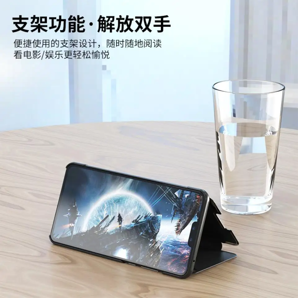 Чехол для Huawei Y9 (2019)/Enjoy 9 Plus модный зеркальный флип чехол с подставкой кожаный