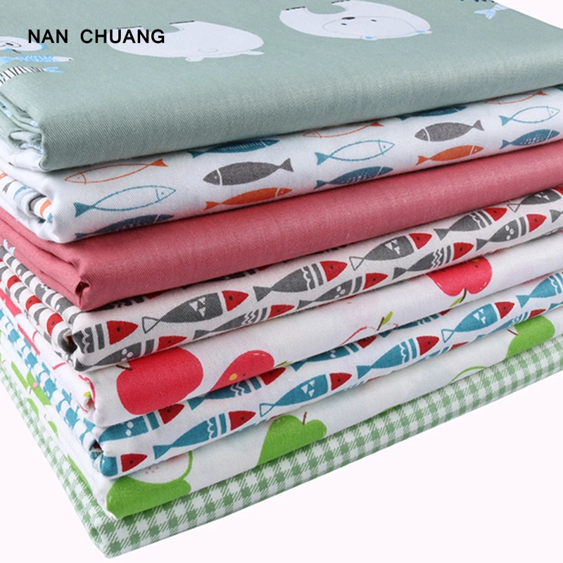 Nanchuang хлопчатобумажная ткань пэчворк для квилтинга материалы для кукол ремесло ткань рубашка для мультфильмов 20x25 см 8 шт./лот