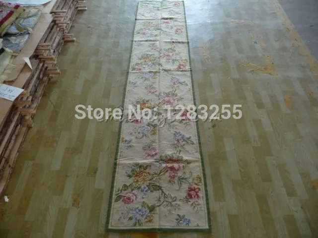 

All - Floral Fine Needle Embroidered runner Carpet Handmade Needlepoint Embroidery Sofa Floor Use Cushion Cover Rectangular