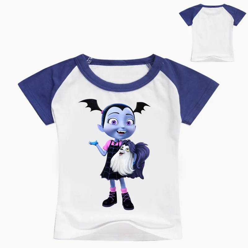 2-12years лето мультфильм vampirina Для детей летняя футболка для маленьких девочек; футболки, топы хлопок Обувь для девочек костюм для мальчиков