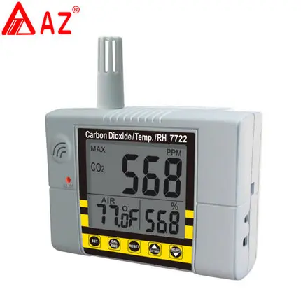 Air quality monitor Temperature meter humidity meter carbon dioxide tester CO2 gas detector gas analyzer CO2 meter 2-IN-1 AZ7722