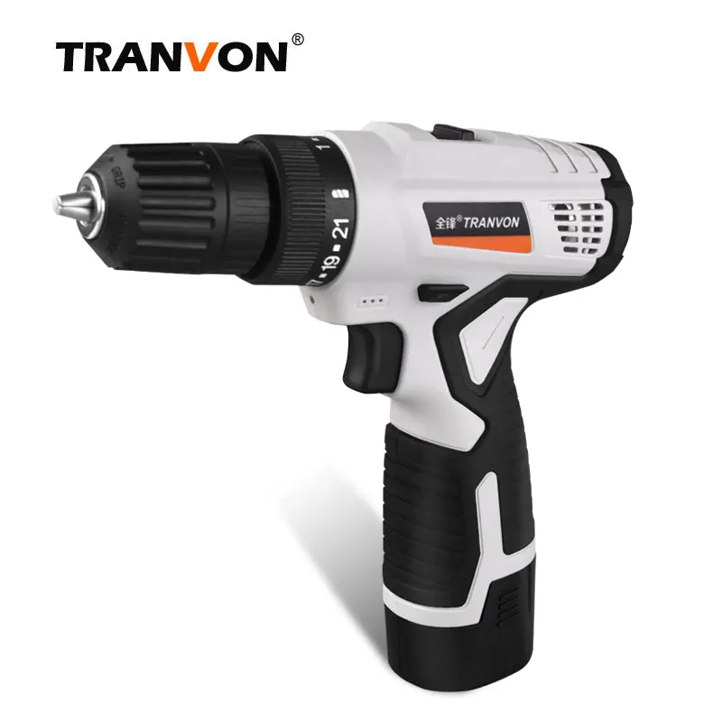 TRAVON 12V электрическая дрель Беспроводная отвертка роторный молоток