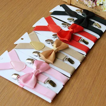 

8 Colors All-Matching Fashion Formal Suspender and Bow Tie Set Tuxedo Wedding Suit for Baby Toddler Kids Boys Girls