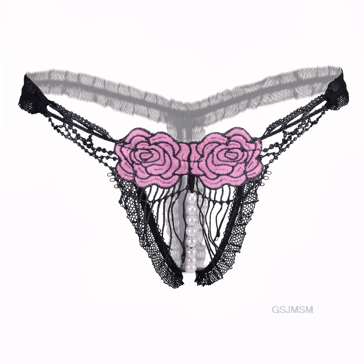 

New Arrival Sexy Womens Underwear Pearl Flower G-String And Thongs Low Waist G String Ladies Panties