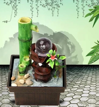 

Desktop water fountain water feature bamboo Lucky Feng Shui ornaments office decorations home decoration resin crafts home decor