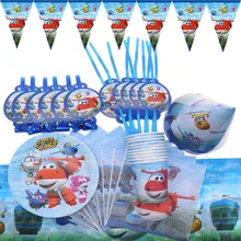 Супер Крылья День Рождения декоративные тарелки чашки одноразовые столовые приборы набор вечерние сувениры детский душ украшения для детей
