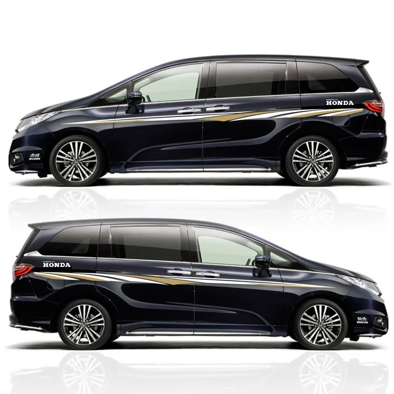 

World Datong Both side body sport auto stickers For Honda Odyssey Exterior Side door Decal Car Vinyl Film Body Customized Decal