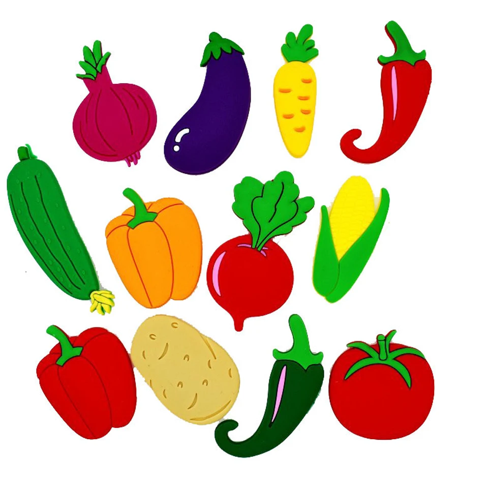 

10Pcs 3d Vegetable Fridge Magnets for Kids Cute Animal Emoji Stickers on the Fridge Magnetic Stickers Refrigerator Magnets Lot