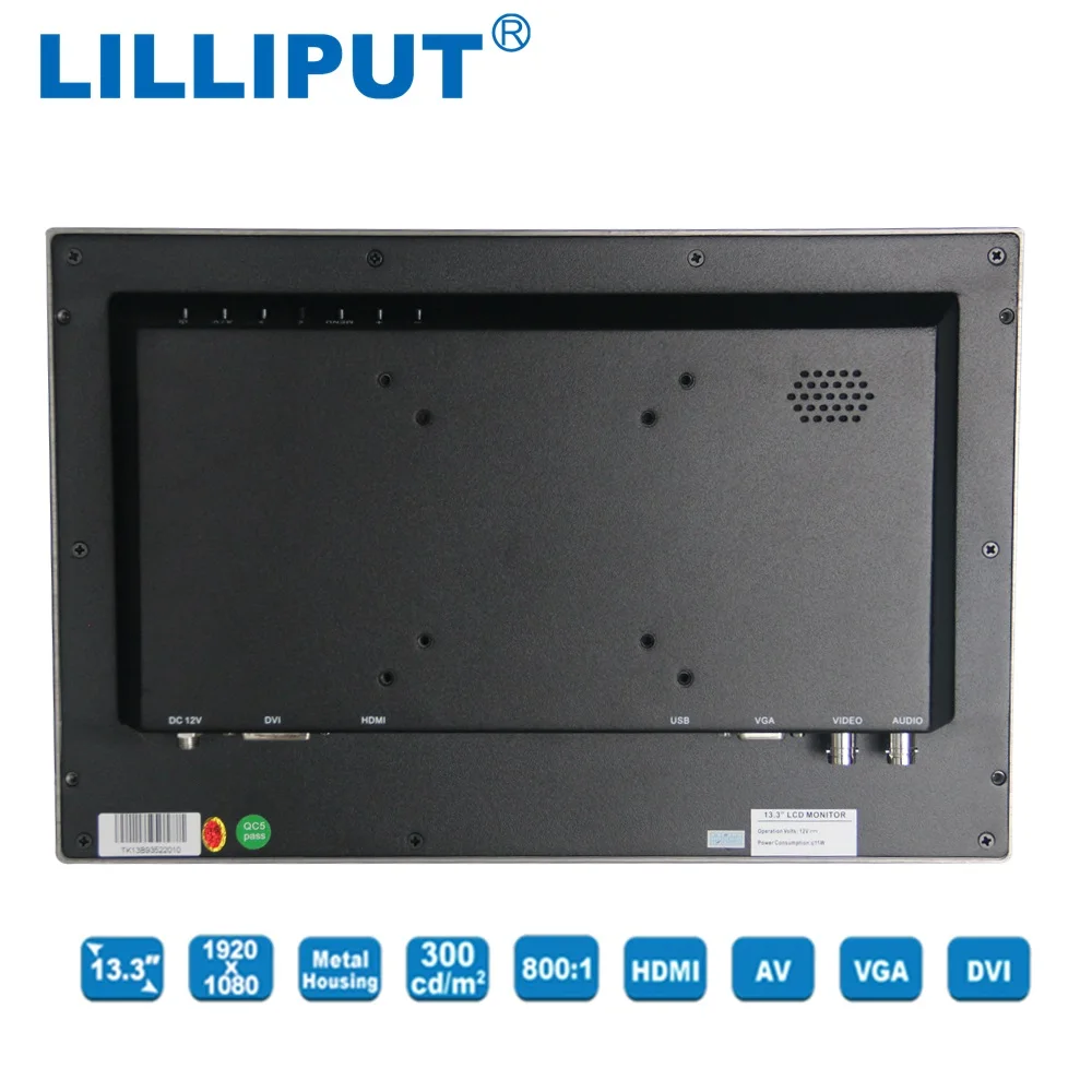 13.3 inch LED Displays Lilliput TK1330-NP/C/T Full HD Industrial Capacitive Touch Monitor with HDMI, VGA, DVI & A/V inputs,
