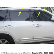 Для Toyota RAV4 2009 2010 2011 2012 автомобильный Стайлинг корпус палка покрытие пластиковое окно стекло ветровой козырек Дождь/Защита от солнца вентиляционная часть 4 шт