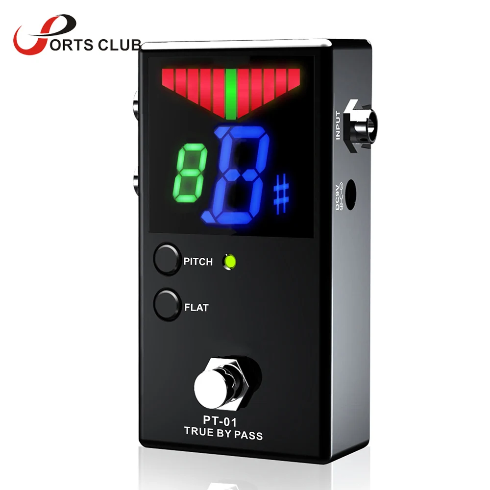 

Mini Guitar Pedal Tuner for Guitar Bass Violin Ukelele Stringed Instruments Clear View with FND Screen Good Quality