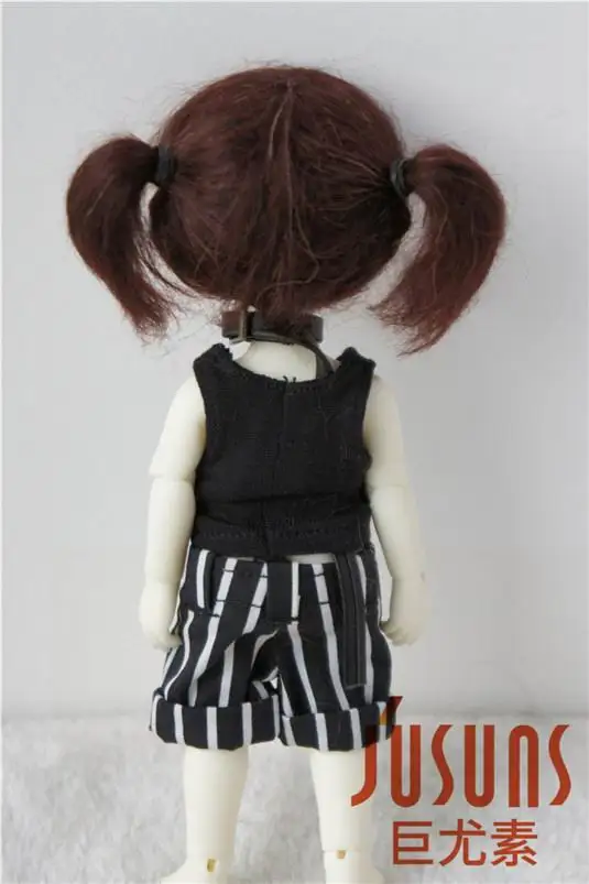 JD203 1/12 Мода BJD twin конский хвост мохер кукла размер 4-5 дюймов парик милые аксессуары кукла