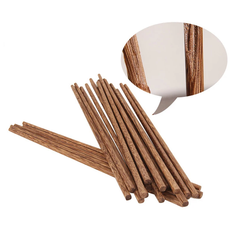 Fashion 1Pair Handmade Natural Bamboo Wood Chopsticks Beech Chinese Ironwood Tableware Sandal Food Stick Door Frame Reusable