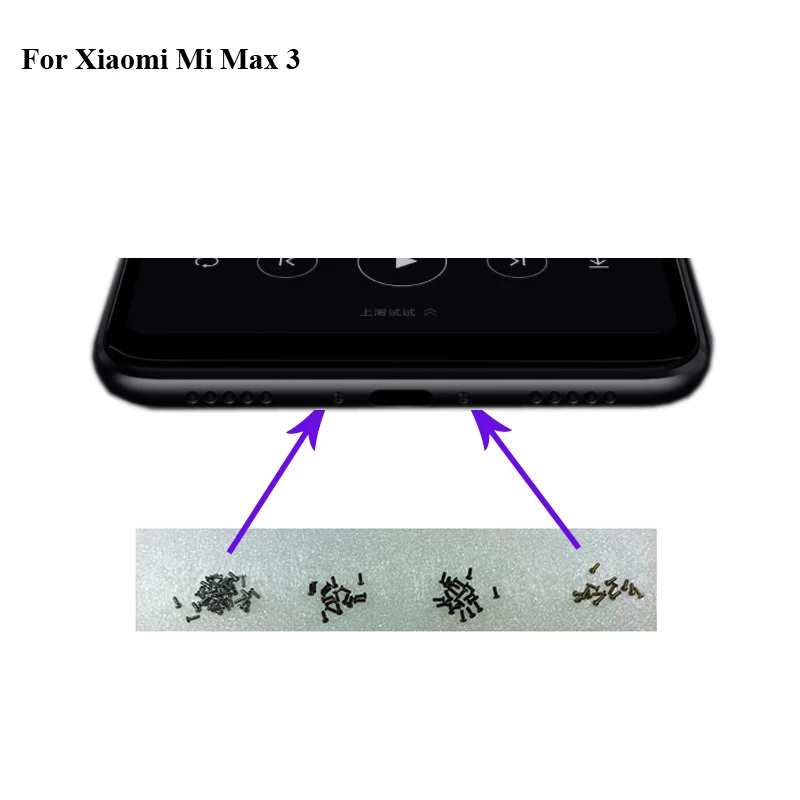 

4pcs For Xiaomi Mi Max 3 Max3 Buttom Dock Screws Housing Screw nail tack Mi Max3 Max 3 Phones Screw nail