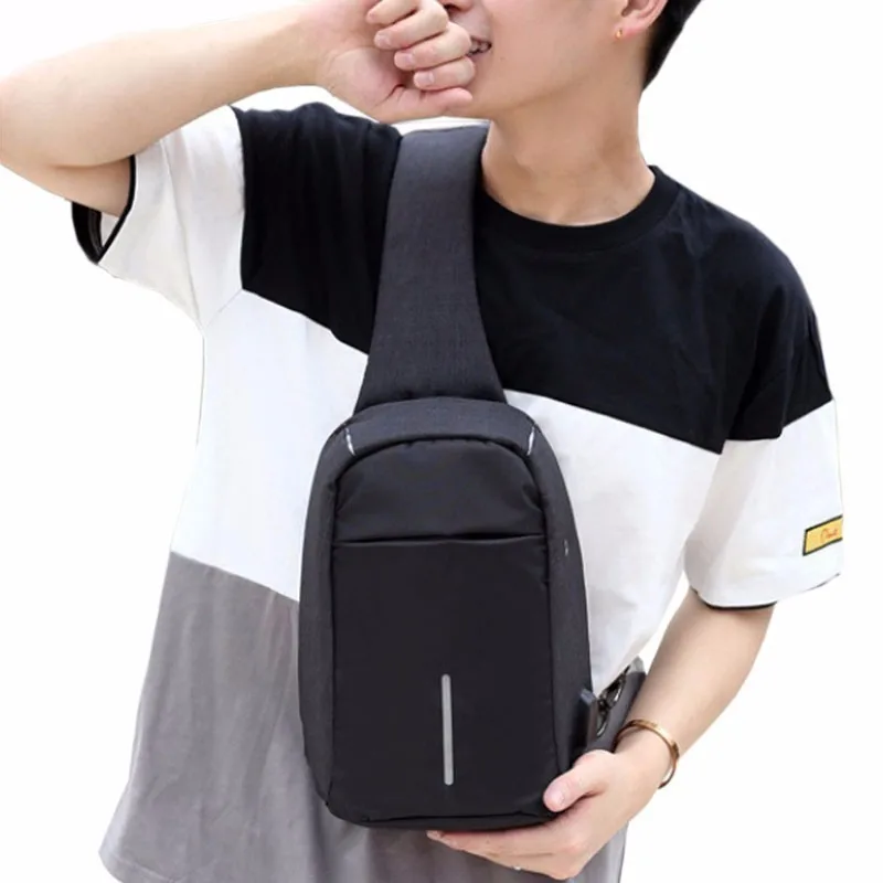 Buy Unisex Anti Theft Waterproof Nylon Sling Chest Bag