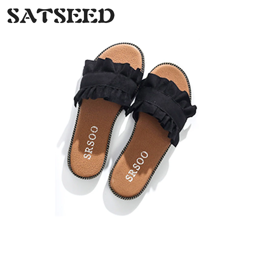 Женские шлепанцы летние универсальные с цветами на плоской подошве 2019|slipper shoes|slide