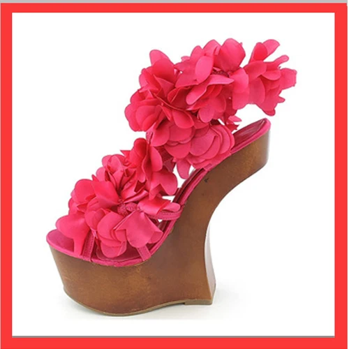 

2018 Summer Sexy Women Sandal Flowers Hoof Heels High Heels Sandals Open Toe Gladiator Sandals Women Night Club Pumps Sandalias