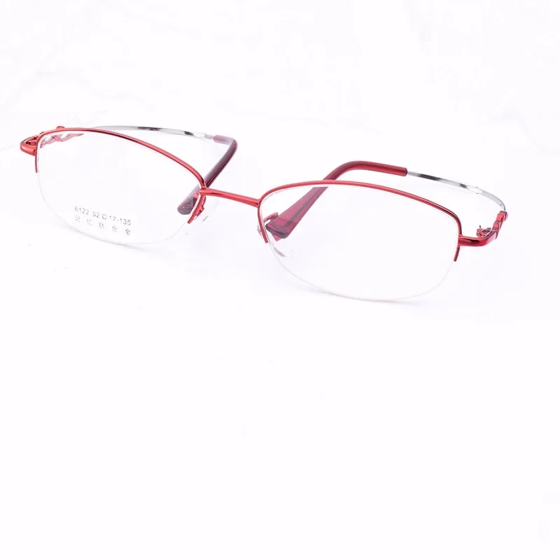 

width-135 new memory titanium alloy elastic legs eyeglasses frames women myopia prescription half rim reading glasses eyewear