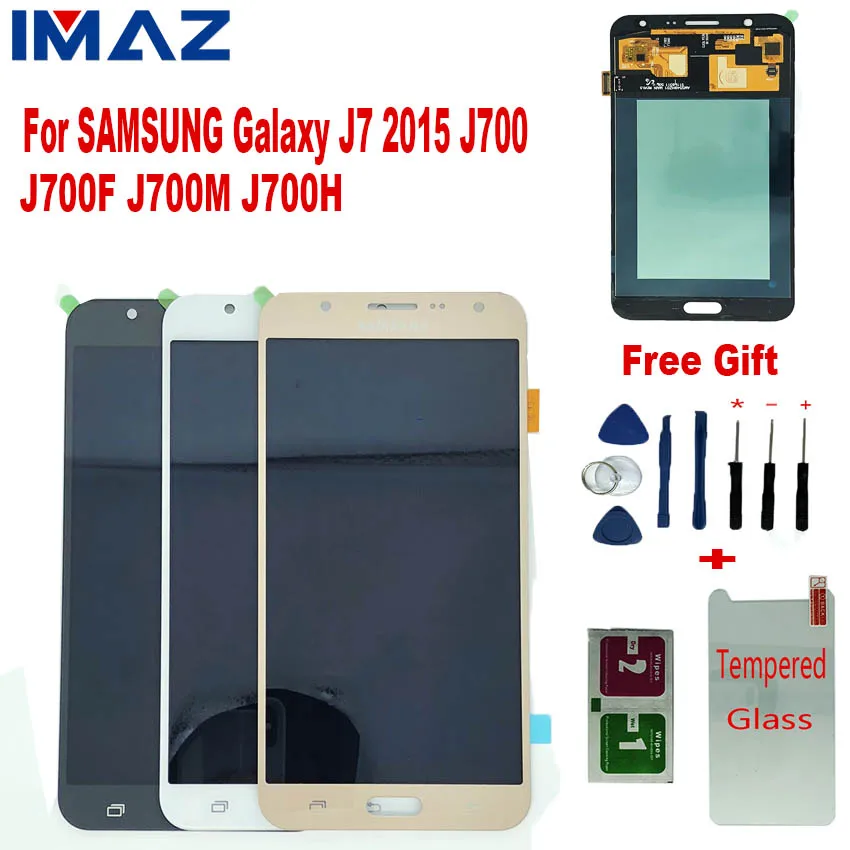 ЖК дисплей IMAZ SUPER AMOLED 5 дюйма для Samsung Galaxy J7 2015 J700 J700F J700H/M дигитайзер сенсорного